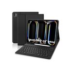 M.TK moveteck İpad Pro 13 Inç M4 Çip 2024 Uyumlu Bluetooth Özellikli Standlı Kalem Bölmeli Klavyeli Kılıf, Siyah, Tek Ebat, KLAVYE-PRO13-SİYAH
