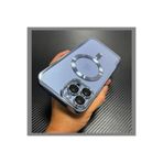 m.tk moveteck iPhone 12 Pro ile Uyumlu Kılıf, Kamera Camı Korumalı, Parlak Renkli, MagSafe Kablosuz Şarj Özellikli, Mavi