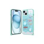 M.TK moveteck İphone 13 Ve 14 Kılıf Emoji Ayıcık Desenli Kabartmalı Karakterli Figürlü Parlak Coffe Şeker Silikon, Yeşil, Tek Ebat, cevze-13-14-yeşil