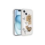 M.TK moveteck İphone 14 Kılıf Yumuşak Renkli Lansman Silikon Coffe Desenli 3d Çıkıntılı Kenarlı Korumalı, Beyaz, Tek Ebat, klas-14-beyaz