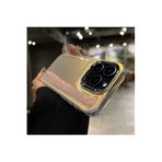 M.TK moveteck İphone 14 Pro Kılıf Boncuklu Parlak Hologramlı Sıvı Kum Taşlı Metal Çerceveli Hassas Butonlu Silikon, Pembe, Tek Ebat, kumul-14pro-pembe