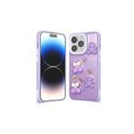 M.TK moveteck İphone 14 Pro Kılıf Emoji Ayıcık Desenli Kabartmalı Karakterli Figürlü Parlak Coffe Şeker Silikon, Mor Ayıcık, Tek Ebat, cevze-14pro-morayıcık