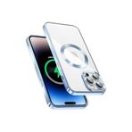 m.tk moveteck iPhone 14 Pro Max ile Uyumlu Kılıf, Kamera Lens Tam Korumalı, Yuvarlak Halkalı Logo, Parlak Kenar, Açık Mavi