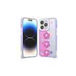 M.TK moveteck İphone 14 Pro Max Kılıf Emoji Ayıcık Desenli Kabartmalı Karakterli Figürlü Parlak Coffe Şeker Siliko, Mor Papatya, Tek Ebat, cevze-14promax-morpapatya