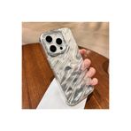 M.TK moveteck İphone 14 Pro Max Kılıf Kristal Elmas Taşlı Dalgalı Parlak Simli Silikon Lens Çercevesi Parıltılı, Beyaz, Tek Ebat, ZoreEsila-14promax-beyaz
