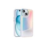 M.TK moveteck İphone 15 Kılıf Boncuklu Parlak Hologramlı Sıvı Kum Taşlı Metal Çerceveli Hassas Butonlu Pul Silikon, Şeffaf, Tek Ebat, kumul-15-şeffaf