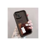 M.TK moveteck İphone 15 Kılıf Yumuşak Renkli Lansman Silikon Coffe Desenli 3d Çıkıntılı Kenarlı Korumalı, Koyu Kahve, Tek Ebat, klas-15-koyukahve