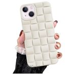M.TK moveteck İphone 15 Plus Kılıf Baklava Desenli Yeni Modo Parlak Yumuşak Renkli Puf Silikon Kamera Çıkıntılı, Beyaz, Tek Ebat, domdom-15plus-beyaz