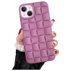 M.TK moveteck İphone 15 Plus Kılıf Baklava Desenli Yeni Modo Parlak Yumuşak Renkli Puf Silikon Kamera Çıkıntılı, Lila, Tek Ebat, domdom-15plus-lila