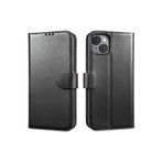 M.TK moveteck İphone 15 Plus Kılıf Cüzdan 360 Tam Koruma Deri Kartvizitli Cüzdanlı Standlı Kart Bölmeli S Kopçalı, Siyah, Tek Ebat, 2delüx-15plus-siyah123