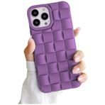 M.TK moveteck İphone 15 Pro Kılıf Baklava Desenli Yeni Modo Parlak Yumuşak Renkli Puf Silikon Kamera Çıkıntılı, Lila, Tek Ebat, domdom-15pro-lila
