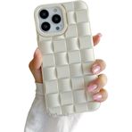 M.TK moveteck İphone 15 Pro Max Kılıf Baklava Desenli Yeni Modo Parlak Yumuşak Renkli Puf Silikon Kamera Çıkıntılı, Beyaz, Tek Ebat, domdom-15promax-beyaz