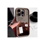 M.TK moveteck İphone 15 Pro Max Kılıf Yumuşak Renkli Lansman Silikon Coffe Desenli 3d Çıkıntılı Kenarlı Korumalı, Koyu Kahve, Tek Ebat, klas-15promax-koyukahve