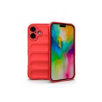 M.TK moveteck İphone 16 Kılıf Kamera Korumalı Kabartmalı Yumuşak Renkli Silikon Kapak içi Kadife Lansman iz Yapmaz, Kırmızı, Tek Ebat, optimum-ip16-red