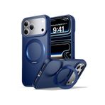m.tk moveteck iPhone 17 Pro Max ile Uyumlu Kılıf, MagSafe Halkalı, 360° Döner Yüzüklü Stand, Armour Mat, Mıknatıslı, Lacivert