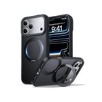 m.tk moveteck iPhone 17 Pro Max ile Uyumlu Kılıf, MagSafe Halkalı, 360° Döner Yüzüklü Stand, Armour Mat, Mıknatıslı, Siyah