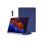 m.tk moveteck Lenovo Tab M10 TB311FU 10.1 inç ile Uyumlu Tablet Kılıfı, Akıllı Kalem Bölmeli, Katlanabilir Standlı, Lacivert