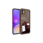 M.TK moveteck Samsung Galaxy A05 Kılıf Yumuşak Renkli Lansman Silikon Coffe Desenli 3d Çıkıntılı Kenarlı Koruma, Koyu Kahve, Tek Ebat, klas-a05-koyukahve