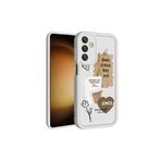 M.TK moveteck Samsung Galaxy A05s Kılıf Yumuşak Renkli Lansman Silikon Coffe Desenli 3d Çıkıntılı Kenarlı Koruma, Beyaz, Tek Ebat, klas-a05s-beyaz