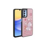M.TK moveteck Samsung Galaxy A15 Kılıf Sevimli Ayıcık Tasarımlı Karakterli Kabartmalı 3Boyutlu Yumuşak Silikon, Pembe, Tek Ebat, amas-a15-pembe