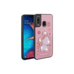 M.TK moveteck Samsung Galaxy A20 Kılıf Sevimli Ayıcık Tasarımlı Karakterli Kabartmalı 3Boyutlu Yumuşak Silikon, Pembe, Tek Ebat, amas-a20-pembe