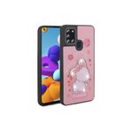 M.TK moveteck Samsung Galaxy A21s Kılıf Sevimli Ayıcık Tasarımlı Karakterli Kabartmalı 3Boyutlu Yumuşak Silikon, Pembe, Tek Ebat, amas-a21s-pembe
