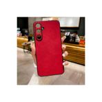 M.TK moveteck Samsung Galaxy A25 Kılıf Kamera Korumalı Leather Deri Görünümlü Yumuşak Renkli Lansman Silikon Kapak, Kırmızı, Tek Ebat, aras-a25-red