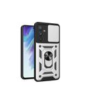 M.TK moveteck Samsung Galaxy A25 Kılıf Kamera Korumalı Sürgülü Yüzüklü Armor Military Tank Kapak Kızaklı Lens, gümüş, Tek Ebat, PARS-Tek-A25-GÜMÜŞ