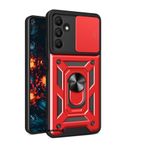 M.TK moveteck Samsung Galaxy A25 Kılıf Kamera Korumalı Sürgülü Yüzüklü Armor Military Tank Kapak Kızaklı Lens, kırmızı, Tek Ebat, PARS-Tek-A25-KIRMIZI