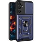 M.TK moveteck Samsung Galaxy A25 Kılıf Kamera Korumalı Sürgülü Yüzüklü Armor Military Tank Kapak Kızaklı Lens, lacivert, Tek Ebat, PARS-Tek-A25-LACİ