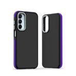 M.TK moveteck Samsung Galaxy A25 Kılıf Metal Kamera Korumalı Sökülebilir Renkli Tuşlu Kenarları Tırtıklı Arka Mat, Derin Mor, Tek Ebat, harvel-a25-mor