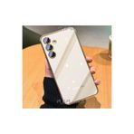 M.TK moveteck Samsung Galaxy A25 Kılıf Tam Kamera Korumalı Metalik Parlak Renkli Kenar Yumuşak Silikon Kapak, Gold, Tek Ebat, razer-a25-gold