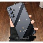 M.tk moveteck Samsung Galaxy A25 Kılıf Tam Kamera Korumalı Metalik Parlak Renkli Kenar Yumuşak Silikon Kapak - Siyah
