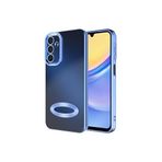 M.TK moveteck Samsung Galaxy A25 Kılıf Tam Kamera Lens Korumalı Arkası Şeffaf Kanarları Renkli Logo Gösteren Kapak, Mavi, Tek Ebat, omega-a25-mavi
