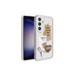 M.TK moveteck Samsung Galaxy A25 Kılıf Yumuşak Renkli Lansman Silikon Coffe Desenli 3d Çıkıntılı Kenarlı Koruma, Beyaz, Tek Ebat, klas-a25-beyaz