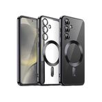 m.tk moveteck Samsung Galaxy A26 ile Uyumlu Kılıf, MagSafe Kablosuz Şarj Destekli, Parlak Renkli Kenarlı, Şeffaf Silikon, Siyah