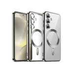 m.tk moveteck Samsung Galaxy A26 ile Uyumlu Kılıf, MagSafe Kablosuz Şarj Destekli, Şeffaf Arkası, Parlak Renkli Kenarlı, Titanyum Gri