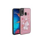 M.TK moveteck Samsung Galaxy A30 Kılıf Sevimli Ayıcık Tasarımlı Karakterli Kabartmalı 3Boyutlu Yumuşak Silikon, Pembe, Tek Ebat, amas-a30-pembe