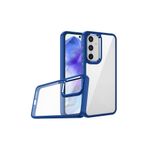 M.TK moveteck Samsung Galaxy A35 Kılıf Kamera Çıkıntılı Arkası Şeffaf Hassas Tuşlu Renkli Kenarlı Silikon Metalik, Mavi, Tek Ebat, flora-a35-mavi