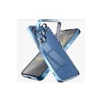 M.TK moveteck Samsung Galaxy A35 Kılıf Tam Kamera Korumalı Metalik Parlak Renkli Kenar Yumuşak Silikon Kapak, Mavi, Tek Ebat, razer-a35-mavi