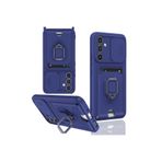 m.tk moveteck Samsung Galaxy A36 ile Uyumlu Kılıf, Kamera Korumalı, Sürgülü Pencere, Yüzüklü, Kartvizitli, Stand, Askılı, Lacivert