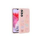 M.TK moveteck Samsung Galaxy A54 Kılıf Kamera Korumalı Karakterli Emoji Ayıcık Desenli Figürlü Kabartmalı Parlak, Pembe, Tek Ebat, toys-A54-pembe123