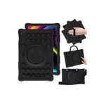 M.TK moveteck Samsung Galaxy A9 Plus X210 X213 X215 Kılıf Askılı Halkalı Çocuklar için Tablet Kılıfı Popit Standlı, Siyah, Tek Ebat, patpat-a9plus-siyah