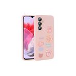 M.TK moveteck Samsung Galaxy M34 Kılıf Kamera Korumalı Karakterli Emoji Ayıcık Desenli Figürlü Kabartmalı Parlak, Pembe, Tek Ebat, toys-m34-pembe123