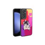 M.TK moveteck Samsung Galaxy M34 Kılıf Sevimli Ayıcık Tasarımlı Karakterli Kabartmalı 3Boyutlu Yumuşak Silikon, Mor, Tek Ebat, amas-M34-mor