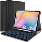 M.TK Moveteck Samsung Galaxy P610 S6 Lite 10.4 Inç Tablet Klavyeli Kılıf Bluetooth Kalem Bölmeli Stand Manyetik - S6 Lite P610 - Siyah
