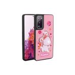 M.TK moveteck Samsung Galaxy S20 Fe Kılıf Sevimli Ayıcık Tasarımlı Karakterli Kabartmalı 3Boyutlu Yumuşak Silikon, Pembe, Tek Ebat, amas-s20fe-pembe
