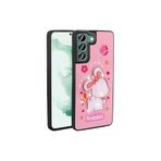 M.TK moveteck Samsung Galaxy S21 Fe Kılıf Sevimli Ayıcık Tasarımlı Karakterli Kabartmalı 3Boyutlu Yumuşak Silikon, Pembe, Tek Ebat, amas-s21fe-pembe