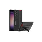 m.tk moveteck Samsung Galaxy S23 Plus ile Uyumlu Kılıf, Kamera Korumalı, El Bileziği Kemer, Mat Karbon, L Stand