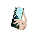 m.tk moveteck Samsung Galaxy S23 Plus ile Uyumlu Kılıf, Magsafe Şarj Destekli, Polikarbon, Cam Ayna Arka, Parlak Kenar, Yeşil